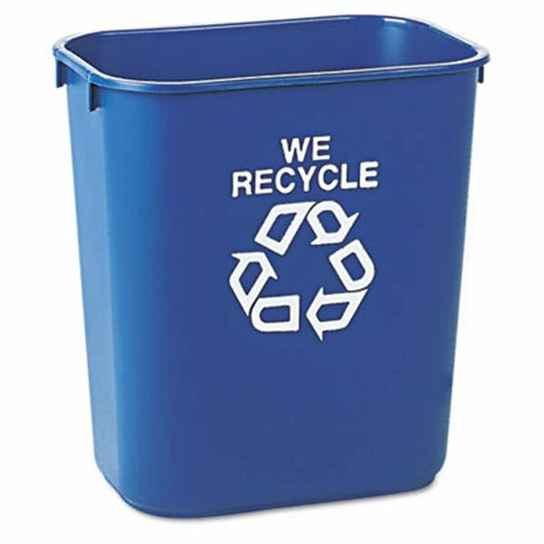 Rcp Small Deskside Recycling Container  Rectangular  Plastic  13 5/8 qt  Blue RC32162